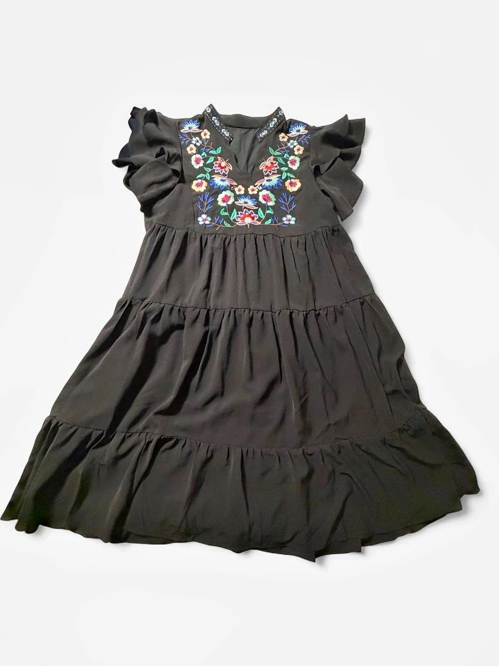 Floral Embroidered Mini Dress